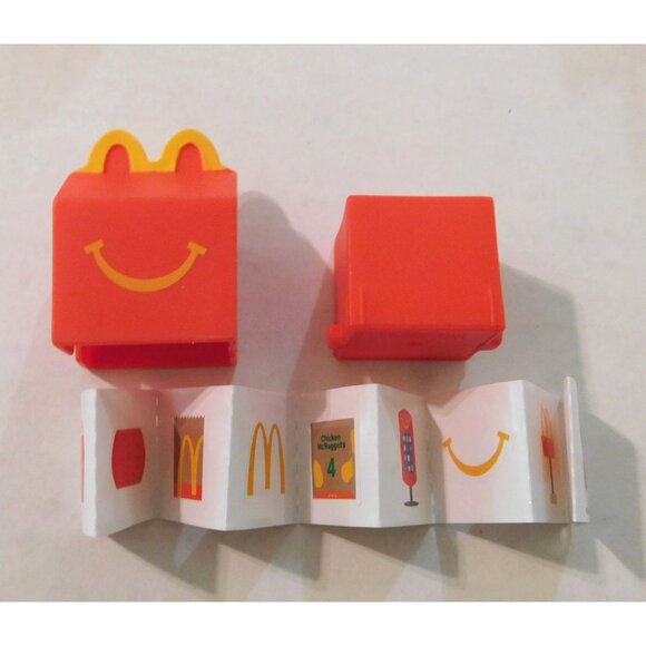 McDonalds Mini Happy Meal Box Red Smiley Face Shrunken Toy Collectible - Picture 3 of 6